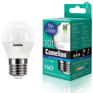 Изображение 1, C-LED12-G45/865/E27 Лампа светодиодная E27 G45 12W (100W) 220V холодный CAMELION