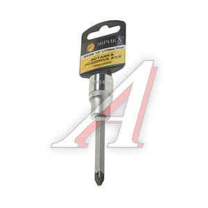 Изображение 1, ER-94703H Бита-головка 1/2" POZIDRIVE PZ 3.0х22мм L=100мм с держателем ЭВРИКА
