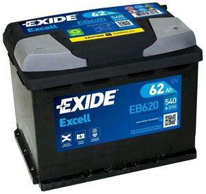 Изображение 2, EB620 Аккумулятор EXIDE Excell 62А/ч обратная полярность
