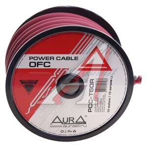 Изображение 1, PCC-T50R бухта 10м. Кабель силовой 0Ga (55мм) 10м бухта красный AURA