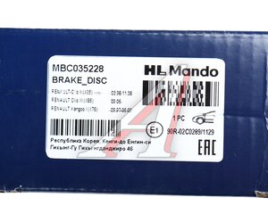 Изображение 5, MBC035228 Диск тормозной RENAULT Megane 2 передний (1шт.) MANDO