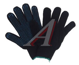 Изображение 1, ПР610ТЧ Перчатки х/б 6-и нит. 10 класс ПВХ точка черная