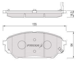 Изображение 1, S1H19 Колодки тормозные HYUNDAI iX55 передние (4шт.) FRIXA