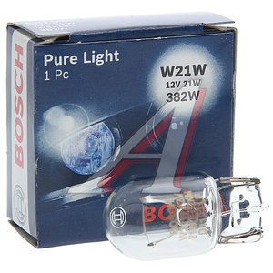 Изображение 2, 1987302251 Лампа 12V W21W W3х16d Pure Light BOSCH