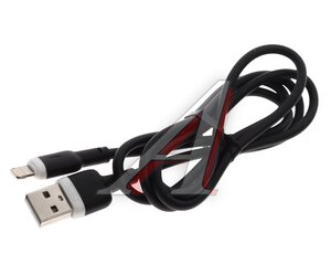 Изображение 1, NB208 black Кабель iPhone (5-) 2.4A 1м черный XO