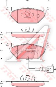 Изображение 4, GDB1658 Колодки тормозные VW Golf 5 SKODA Octavia передние (4шт.) TRW