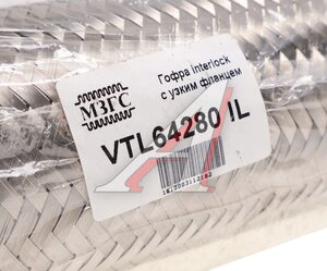 Изображение 2, VTL64280 IL Гофра глушителя 64x280 трехслойная interlock нержавеющая сталь МЗГС