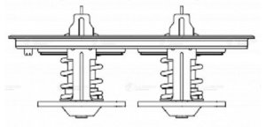 Изображение 8, LT2705 Термостат SCANIA 5 series сдвоенный с прокладкой (80/87град.) LUZAR