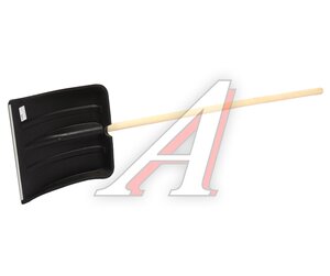 Изображение 3, 6157453 Лопата снеговая пластиковая 380х385мм с деревянным черенком