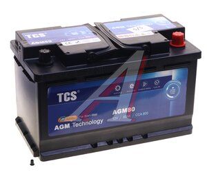 Изображение 1, 6СТ80(0) TCSAGM80 Аккумулятор TCS AGM 80А/ч обратная полярность