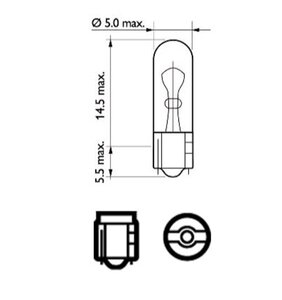 Изображение 5, 12516CP Лампа 12V W1.2W W2x4.6d PHILIPS