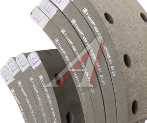 Изображение 2, 65115-3501105-41/65115-3501105-51 Накладка тормозной колодки КАМАЗ-53215, 65115 (13-) сверленая расточен. безасбест. комплект 8шт. ТИИР