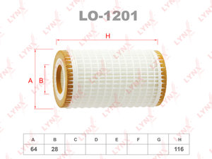 Изображение 2, LO1201 Фильтр масляный MERCEDES C, E, S, ML, G (M112, M113) LYNX