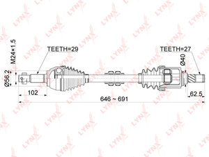 Изображение 1, CD1115 Привод NISSAN Teana (J32) колеса переднего левый LYNX