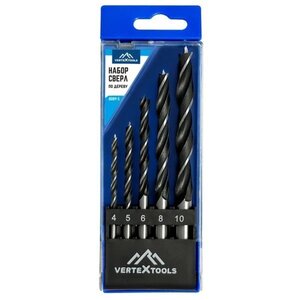 Изображение 4, 0089-5 Набор сверл по дереву 4.0-10.0мм (5шт.) VERTEXTOOLS