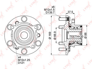 Изображение 1, WH1126 Ступица MITSUBISHI L200, Pajero Sport (05-) передняя LYNX
