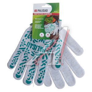 Изображение 1, 67771 Перчатки х/б 6-и нит. 10 класс ПВХ цветы белая PALISAD