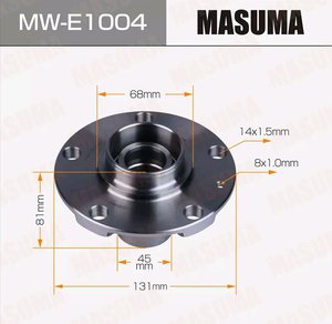 Изображение 1, MW-E1004 Ступица AUDI A4 (05-) колеса переднего (с АБС) MASUMA