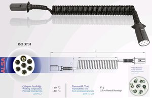 Изображение 2, 05RF0103S45 Кабель электрический прицепа S-type 6+1-полюсный L=4500мм пластиковые штекеры ALSA