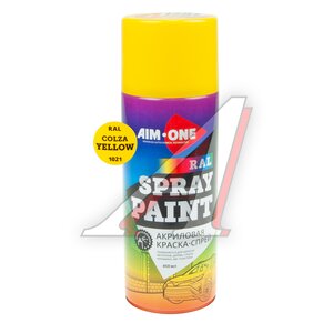 Изображение 1, RAL-1021 Краска RAL-1021 рапсово-желтый акриловая аэрозоль 450мл AIM-ONE