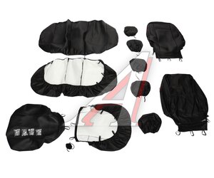 Изображение 2, 11213 Авточехлы универсальные экокожа черные (11 предм.) Ranger Leather CARFASHION