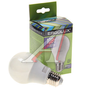Изображение 1, LED-A60-10W-E27-6K Лампа светодиодная Е27 А60 10W (80W) 220V дневной свет ERGOLUX