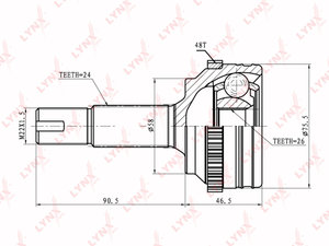 Изображение 2, CO7540A ШРУС наружный TOYOTA Yaris (99-05) передний LYNX