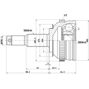 Изображение 1, Z87191R ШРУС наружный CHRYSLER Voyager (01-07) передний левый ZIKMAR