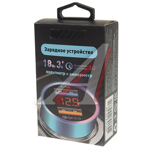 Изображение 3, UCC-4-2-01-56 Устройство зарядное в прикуриватель 2USB 12V с вольтметром WIIIX