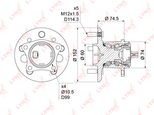Изображение 4, WH1217 Ступица TOYOTA Camry (01-11) задняя правая LYNX