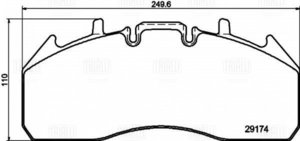 Изображение 5, PFT29174 Колодки тормозные VOLVO RENAULT дисковые (250х108х29мм) (4шт.) TRIALLI