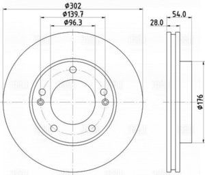 Изображение 3, DF073303 Диск тормозной KIA Sorento (02-) передний (1шт.) TRIALLI