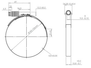 Изображение 5, 98874 Хомут MAN патрубка интеркулера (d=83-105) (нерж.) DINEX