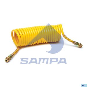 Изображение 2, 095.180 Шланг пневматический витой М22 L=7.5м (желтый) SAMPA