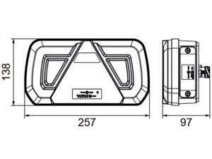 Изображение 5, 370-17-010 Фонарь задний универсальный светодиодный 12/24V с противотуманным светом правый MEGAPOWER
