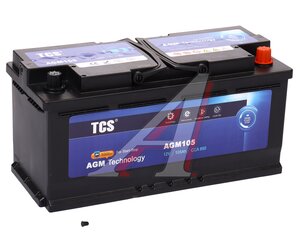 Изображение 1, 6СТ105(0) TCSAGM105 Аккумулятор TCS AGM 105А/ч обратная полярность