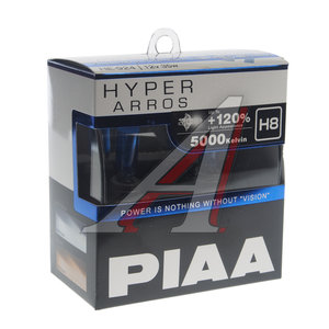 Изображение 1, HE-924-H8 Лампа 12V H8 35W PGJ19-1 +120% 5000K бокс (2шт.) Hyper Arros PIAA
