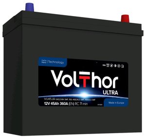 Изображение 1, 6СТ45(0) 54523/84 B24 Аккумулятор VOLTHOR Ultra 45А/ч обратная полярность