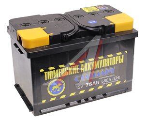 Изображение 1, 6СТ75(1) Аккумулятор TYUMEN BATTERY STANDART 75А/ч