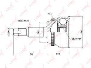 Изображение 2, CO3758A ШРУС наружный TOYOTA Camry (V40) LYNX