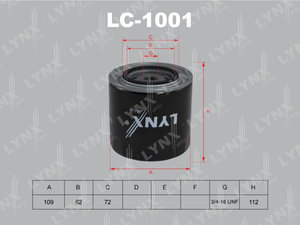 Изображение 1, LC1001 Фильтр масляный VW T4 (90-03) AUDI 100 (83-94) LYNX