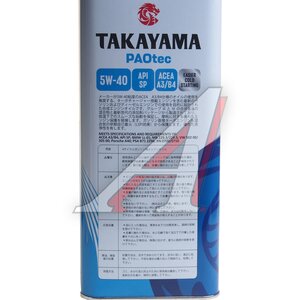 Изображение 2, 6056060 Масло моторное TAKAYAMA PAOtec A3/B4/SP 5W40 синт.4л
