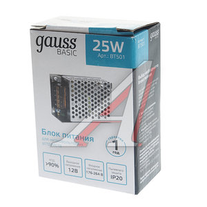 Изображение 3, BT501 Блок питания светодиодной ленты 12V 25W IP20 Basic GAUSS