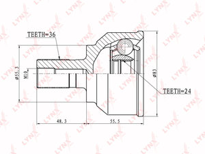 Изображение 1, CO5113 ШРУС наружный MAZDA 3 (02-09) комплект LYNX