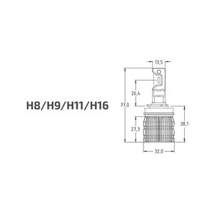 Изображение 4, LAN11K6 Лампа светодиодная 12V H11/H16/H8/H9 PGJ19-2 бокс (2шт.) MTF