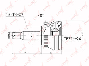 Изображение 1, CO3633A ШРУС наружный HYUNDAI Tucson (04-) комплект LYNX