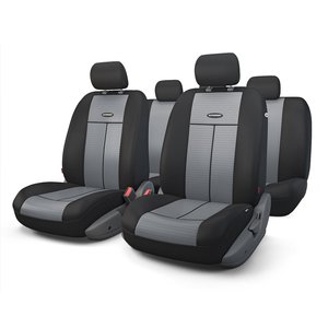 Изображение 1, TT-902M BK/D.GY Авточехлы универсальные полиэстер/сетка (AIRBAG) черно-серые (9 предм.) AUTOPROFI