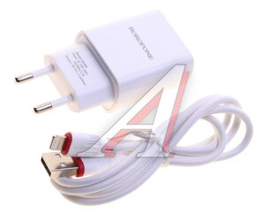 Изображение 1, BA20A Устройство зарядное в розетку 1USB кабель iPhone (5-) белое BOROFONE