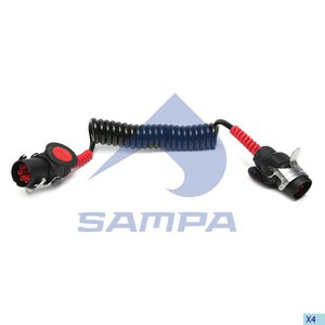 Изображение 2, 095.166 Кабель электрический АБС прицепа 7-полюсный L=4500мм SAMPA