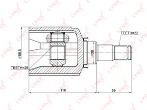 Изображение 1, CI3703 ШРУС внутренний CHEVROLET Aveo (03-08), Lacetti (03-08) комплект LYNX